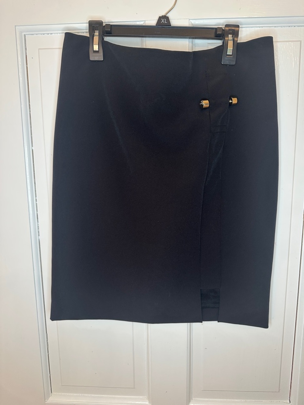 Versace Collection Black Pencil Skirt with Gold Hardware size 42 NWT